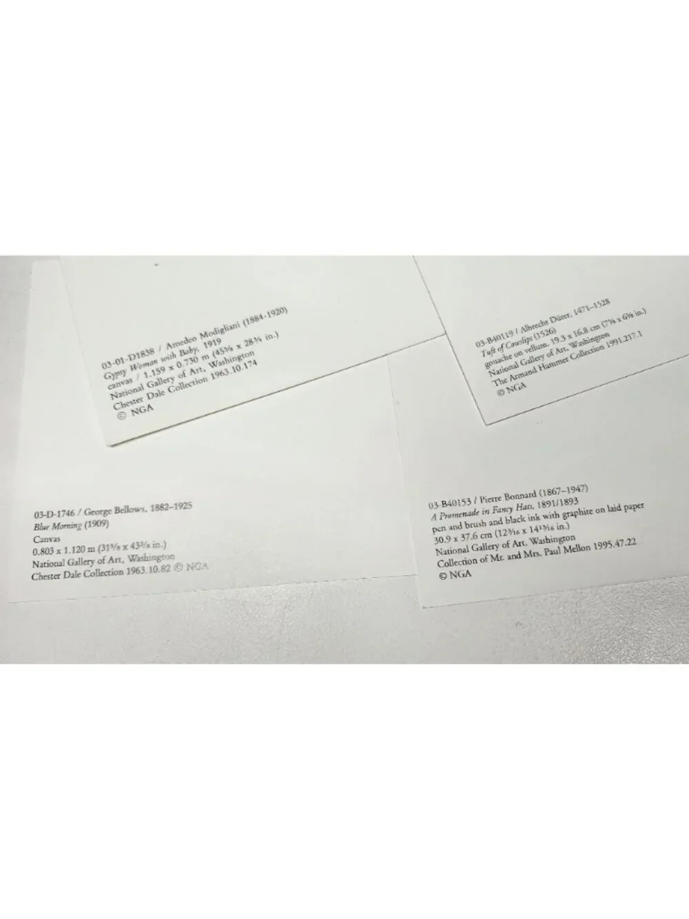 National Gallery of Art DC Blank Postcards Lot of 4 Unused Classic Paintings